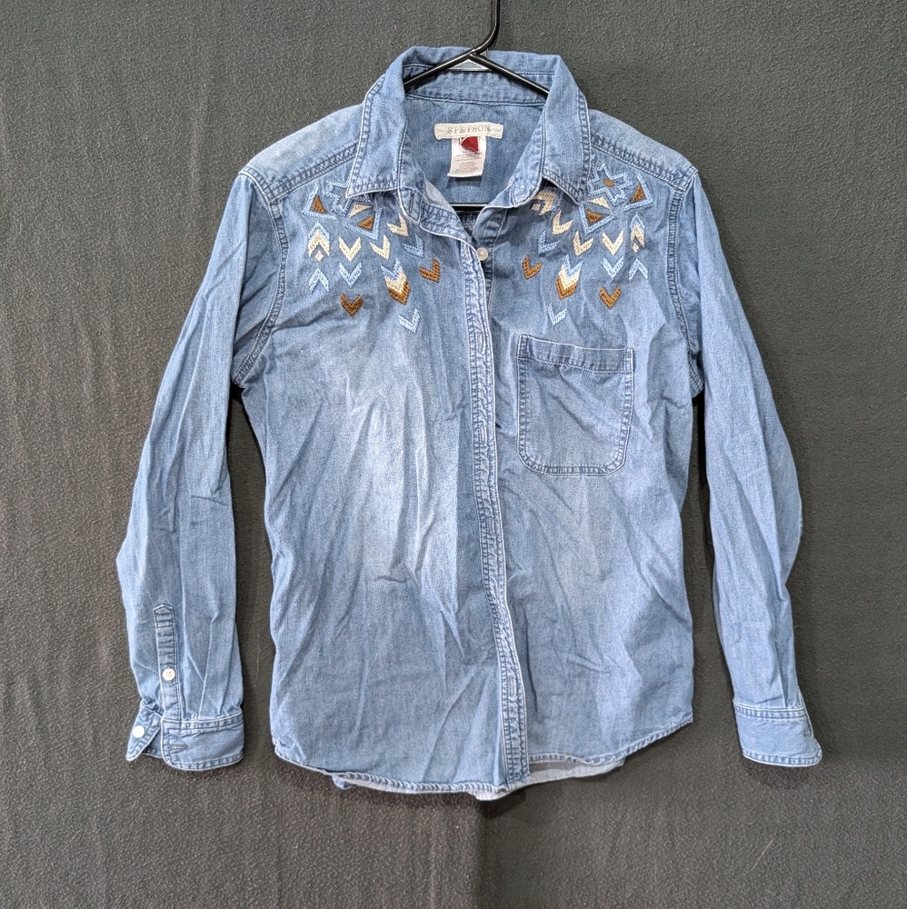 Vintage Stetson Chevron Embroidered Shirt - Women's Size M